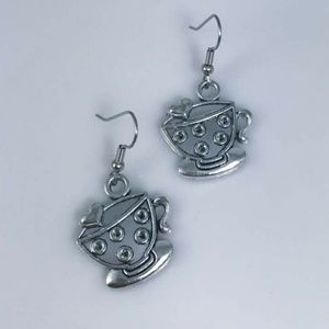 Pewter Tea Cup Earrings